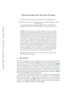 Meta-Learning with Network Pruning
