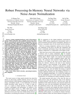 Robust Processing-In-Memory Neural Networks via Noise-Aware
  Normalization
