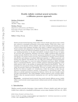 Doubly infinite residual neural networks: a diffusion process approach