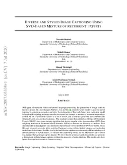 Diverse and Styled Image Captioning Using SVD-Based Mixture of Recurrent
  Experts