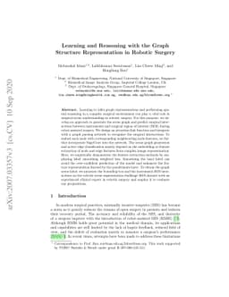 Learning and Reasoning with the Graph Structure Representation in
  Robotic Surgery