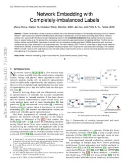 Network Embedding with Completely-imbalanced Labels