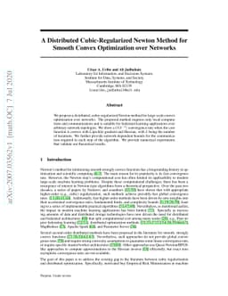 A Distributed Cubic-Regularized Newton Method for Smooth Convex
  Optimization over Networks