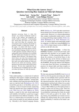 What Gives the Answer Away? Question Answering Bias Analysis on Video QA
  Datasets