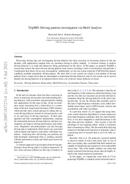 TripMD: Driving patterns investigation via Motif Analysis