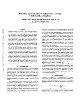 Defending against Backdoors in Federated Learning with Robust Learning
  Rate