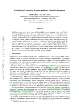 Cross-lingual Inductive Transfer to Detect Offensive Language