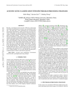 Acoustic Scene Classification with Spectrogram Processing Strategies