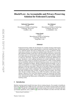 BlockFLow: An Accountable and Privacy-Preserving Solution for Federated
  Learning