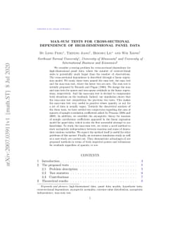 Max-sum tests for cross-sectional dependence of high-demensional panel
  data