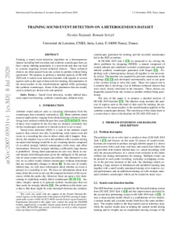 Training Sound Event Detection On A Heterogeneous Dataset