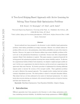 A two-level Kriging-based approach with active learning for solving
  time-variant risk optimization problems