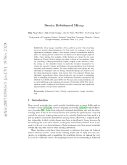 Remix: Rebalanced Mixup