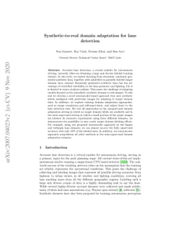 Synthetic-to-Real Domain Adaptation for Lane Detection