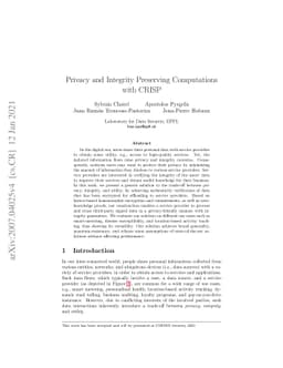 Privacy and Integrity Preserving Computations with CRISP