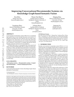 Improving Conversational Recommender Systems via Knowledge Graph based
  Semantic Fusion
