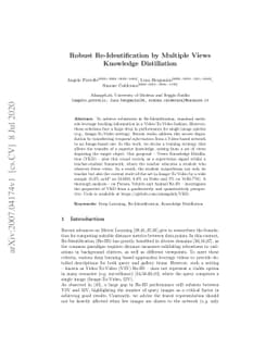 Robust Re-Identification by Multiple Views Knowledge Distillation