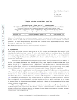 Neural relation extraction: a survey