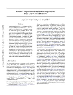 Scalable Computations of Wasserstein Barycenter via Input Convex Neural
  Networks