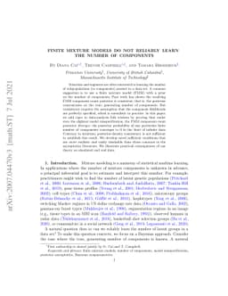 Finite mixture models do not reliably learn the number of components