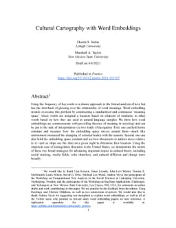 Cultural Cartography with Word Embeddings