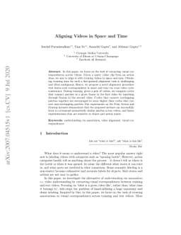 Aligning Videos in Space and Time