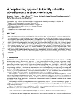 A deep learning approach to identify unhealthy advertisements in street
  view images