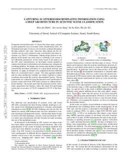 Capturing scattered discriminative information using a deep architecture
  in acoustic scene classification