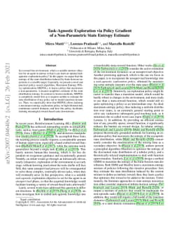 Task-Agnostic Exploration via Policy Gradient of a Non-Parametric State
  Entropy Estimate