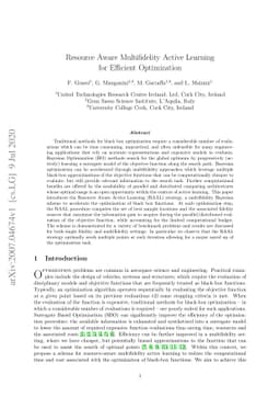 Resource Aware Multifidelity Active Learning for Efficient Optimization