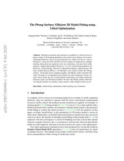 The Phong Surface: Efficient 3D Model Fitting using Lifted Optimization