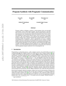 Program Synthesis with Pragmatic Communication