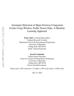 Automatic Detection of Major Freeway Congestion Events Using Wireless
  Traffic Sensor Data: A Machine Learning Approach