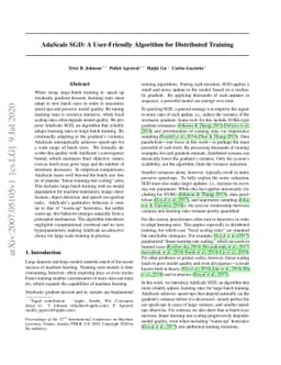 AdaScale SGD: A User-Friendly Algorithm for Distributed Training