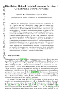 Distillation Guided Residual Learning for Binary Convolutional Neural
  Networks