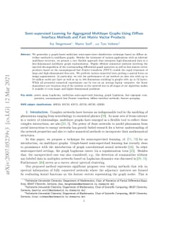 Semi-supervised Learning for Aggregated Multilayer Graphs Using Diffuse
  Interface Methods and Fast Matrix Vector Products