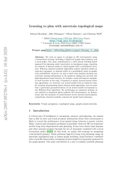 Learning to plan with uncertain topological maps