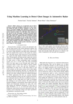 Using Machine Learning to Detect Ghost Images in Automotive Radar