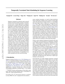 Temporally Correlated Task Scheduling for Sequence Learning