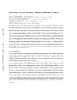 Generating Adversarial Inputs Using A Black-box Differential Technique