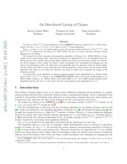 On Distributed Listing of Cliques