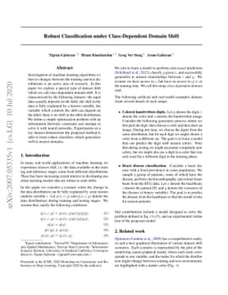 Robust Classification under Class-Dependent Domain Shift