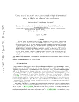 Deep neural network approximation for high-dimensional elliptic PDEs
  with boundary conditions