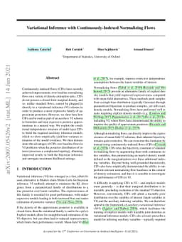 Variational Inference with Continuously-Indexed Normalizing Flows