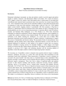 Algorithmic Fairness in Education