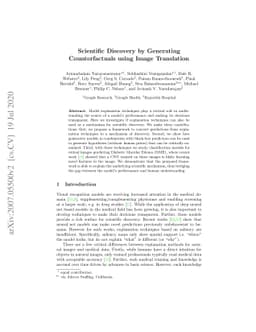Scientific Discovery by Generating Counterfactuals using Image
  Translation