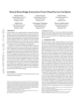 Neural Knowledge Extraction From Cloud Service Incidents