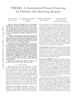 THEMIS: Decentralized and Trustless Ad Platform with Reporting Integrity