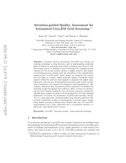 Attention-guided Quality Assessment for Automated Cryo-EM Grid Screening