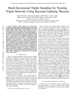 Batch-Incremental Triplet Sampling for Training Triplet Networks Using
  Bayesian Updating Theorem
